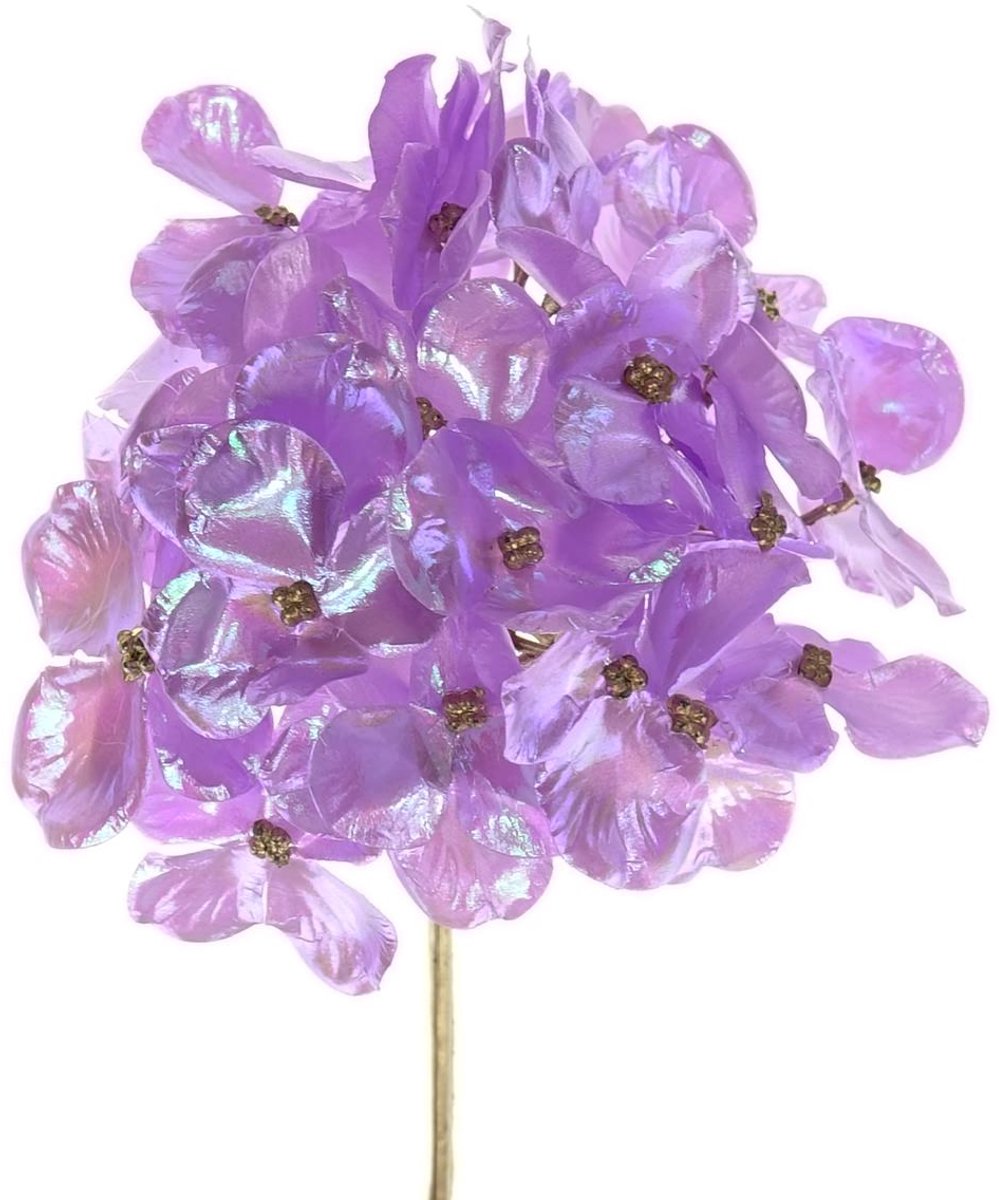 Kaemingk Kerstdecoratie Hortensiabloem Lavendel iriserend 27 cm