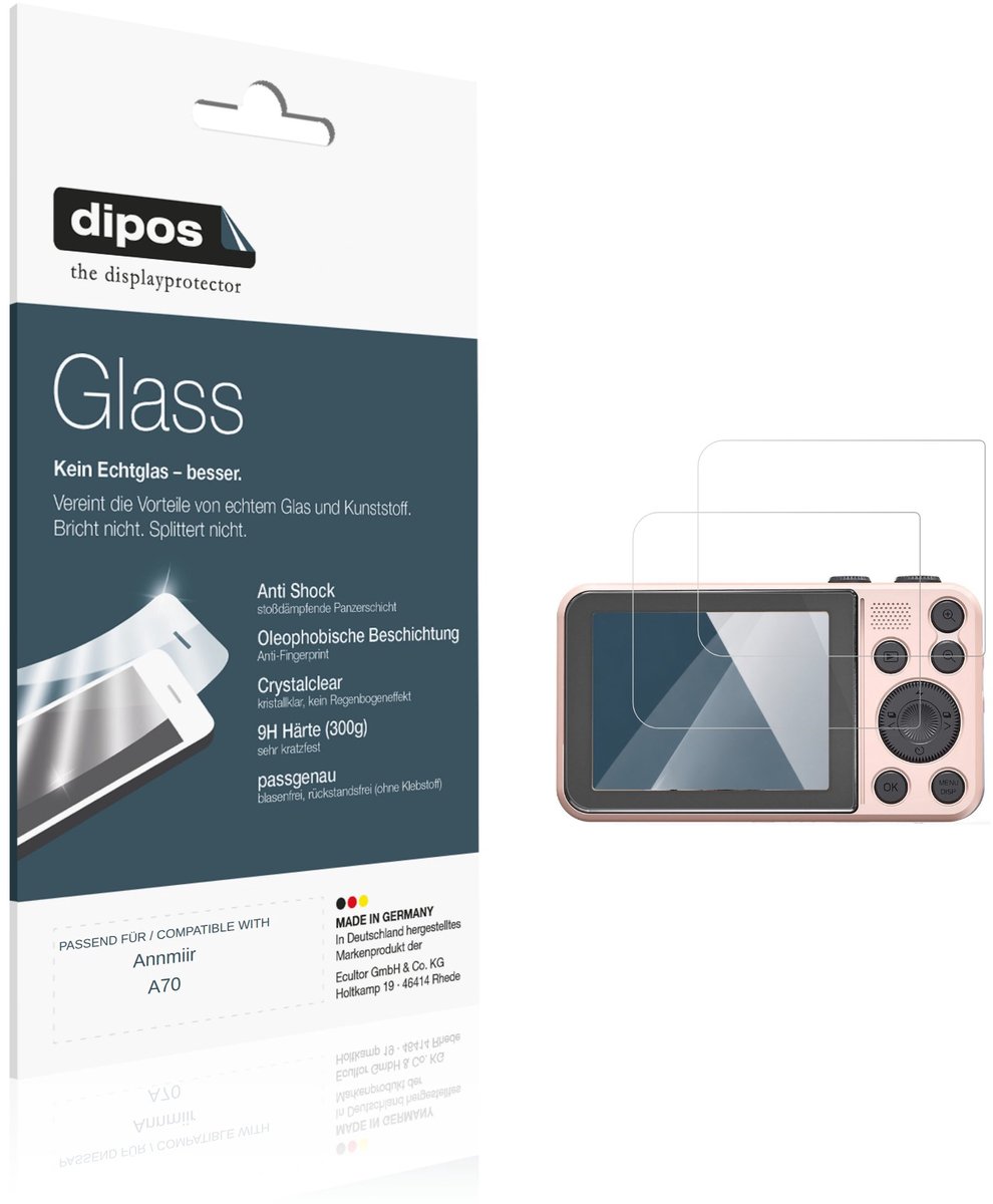 dipos – 2x Pantserfolie geschikt voor Annmiir A70 | 9H Screenprotector