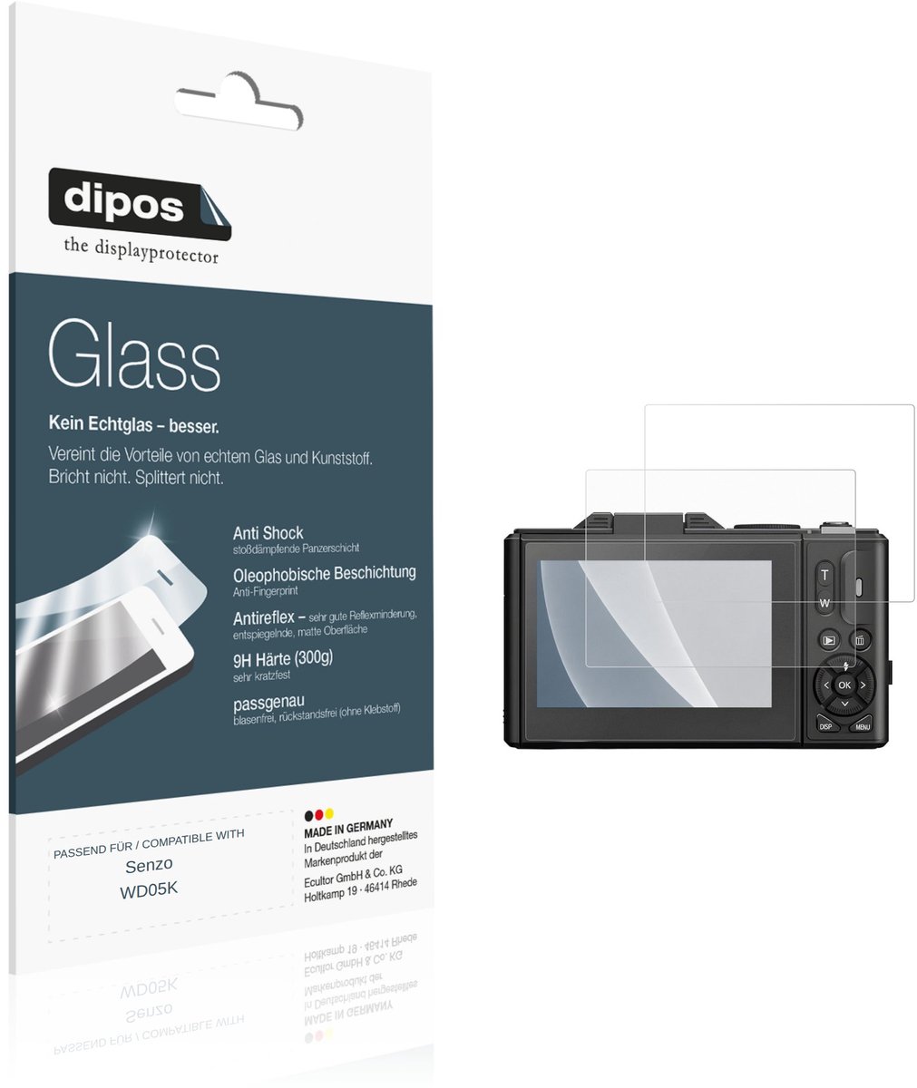 dipos – 2x Matte Pantserfolie geschikt voor Senzo WD05K | 9H Screenprotector