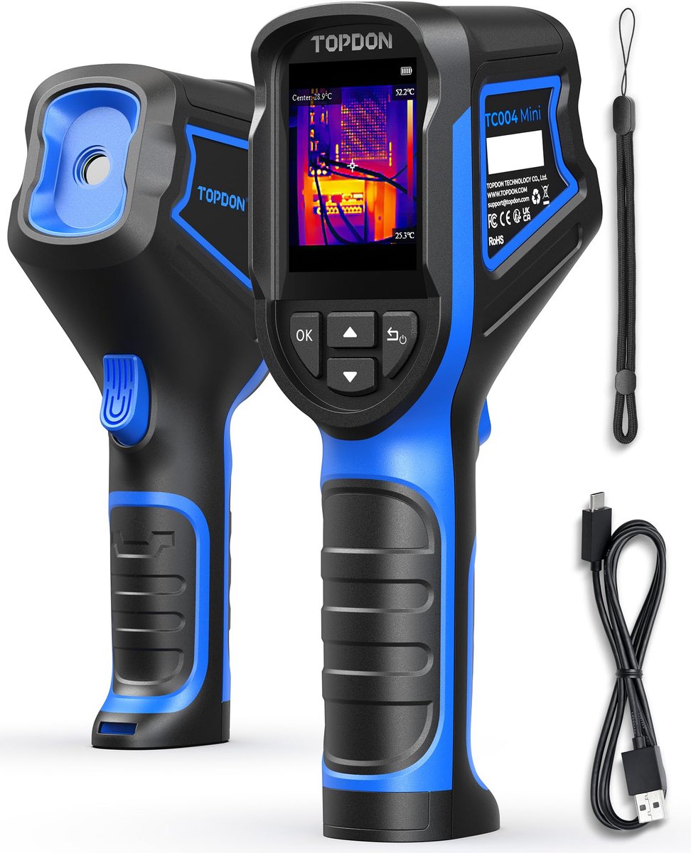 Thermische Camera – 240×240 Resolutie – Infraroodcamera – 25 Hz – -20 tot 450 °C – 15 Uur Batterijduur