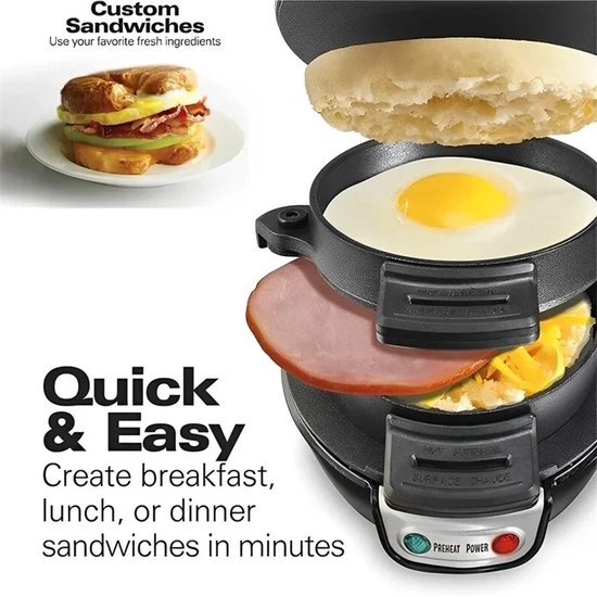 Lamor Hamburgermaker - Burgermaker - Burgermakers - Hamburgers - Antiaanbakoppervlak - Compact - Veelzijdig - 13 x 20 ×x14 cm — afbeelding 5