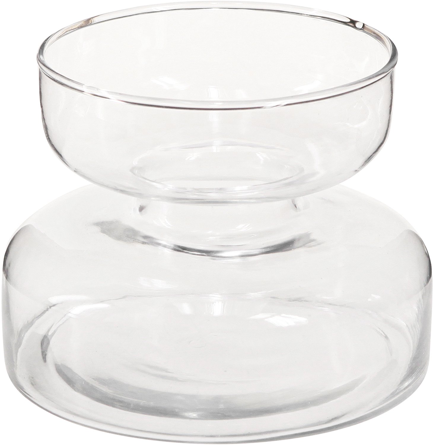 Jodeco Glass Vaas 'rikkie' h10 d13 cm Klar