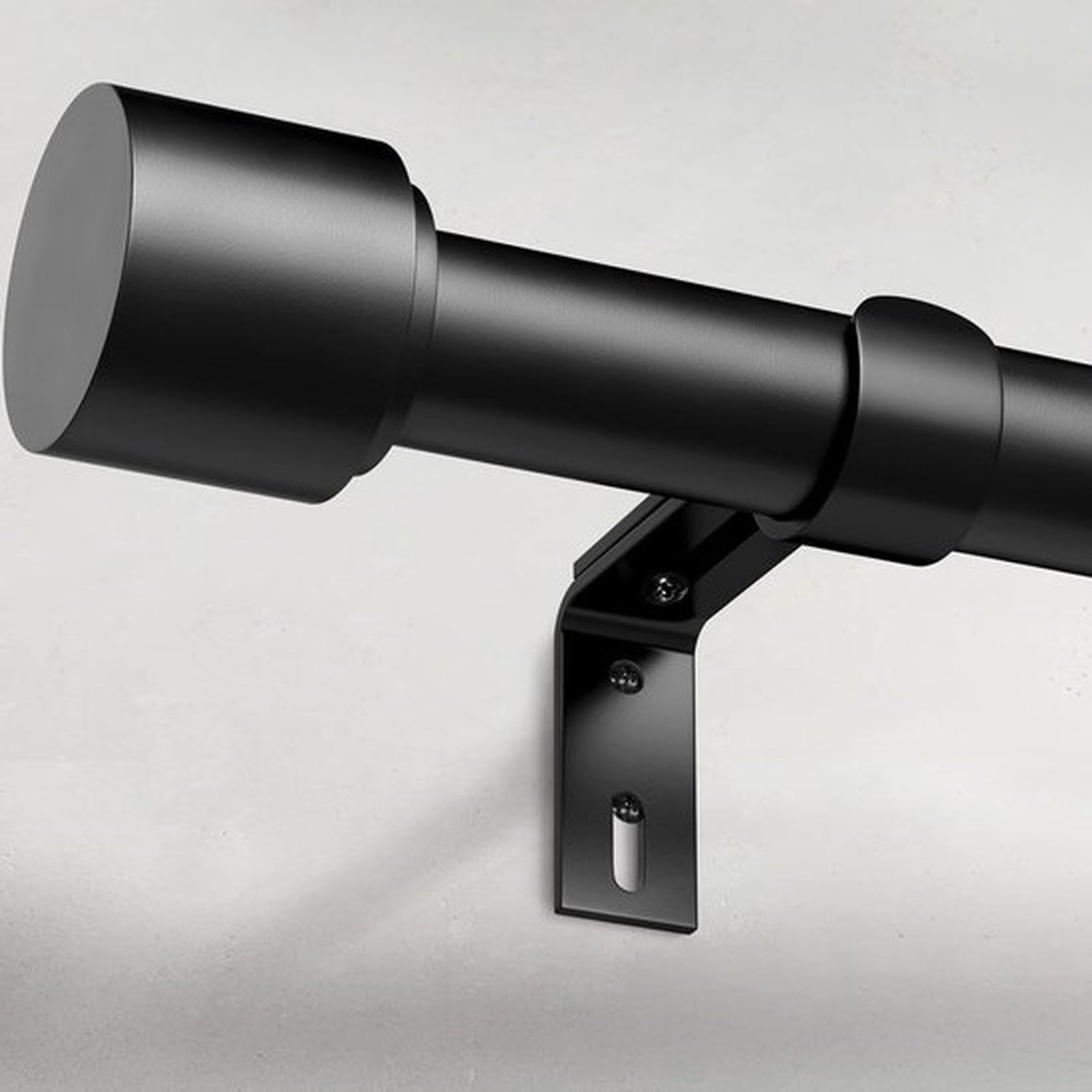 Zwarte extra lange verstelbare gordijnroede 82-305cm | Metalen telescopische gordijnstang zwaar & stevig | geschikt voor brede ramen