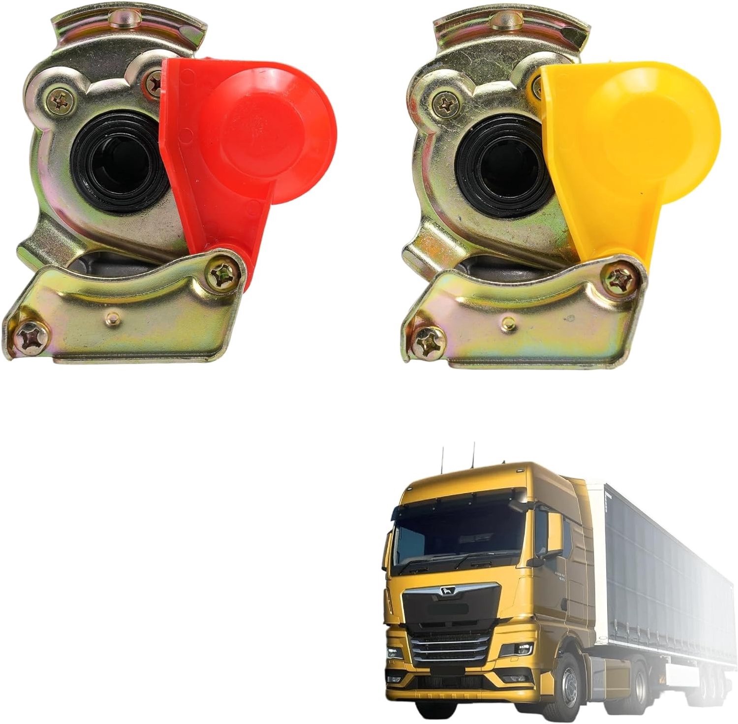 Gecomprimeerde Luchtkop M16 x 1.5 met Ventielset en Stofkap voor Vrachtwagens, Tractors en Agrarische Voertuigen, Geschikt voor Remsystemen en Aanhangwagens