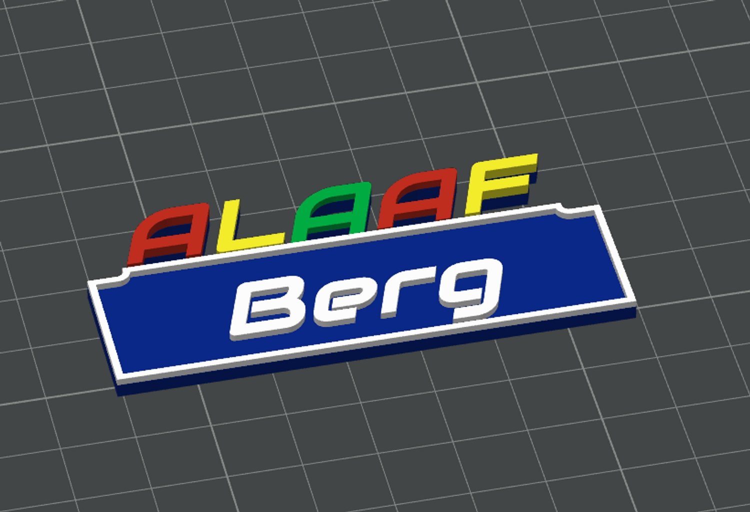 Naamspeldje ALAAF BERG - 70X30X3MM