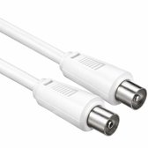 Premium Coax Kabel - Dubbel afgeschermd - IEC Coax Kabel voor TV - Wit - 10 meter - Allteq