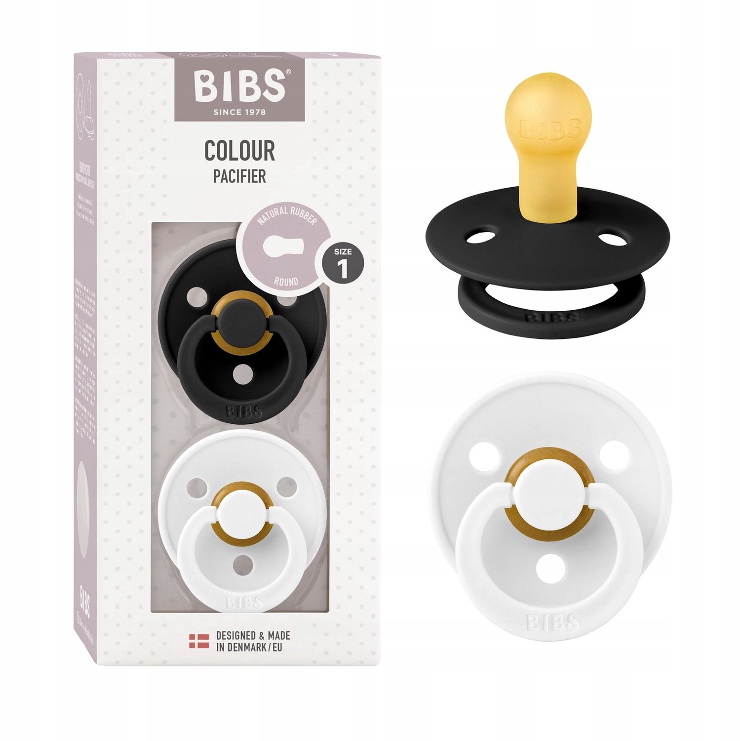 Bibs - Fopspeen - Black/White - 2 stuks - Stage 1 - Newborn