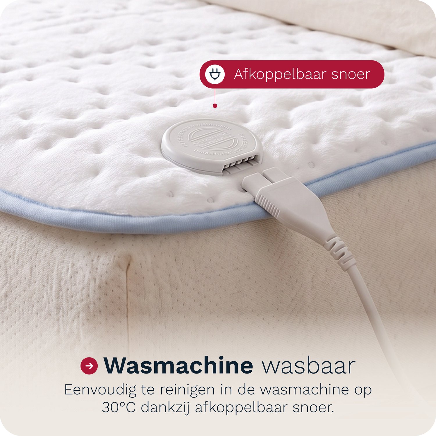 Inventum HN136i elektrische onderdeken 150x80 cm - 1 persoons - Warmtedeken - 3 warmtestanden - Extra warme voetzone - Antibacterieel - Fleece - Lichtblauw – foto 6