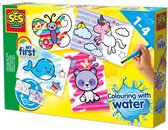 SES Creative My First Kleuren met Water - Fantasie Dieren - Vanaf 1 Jaar - 4 Kaarten - Baby Speelgoed - Knoeivrij - Schoencadeautjes Sinterklaas