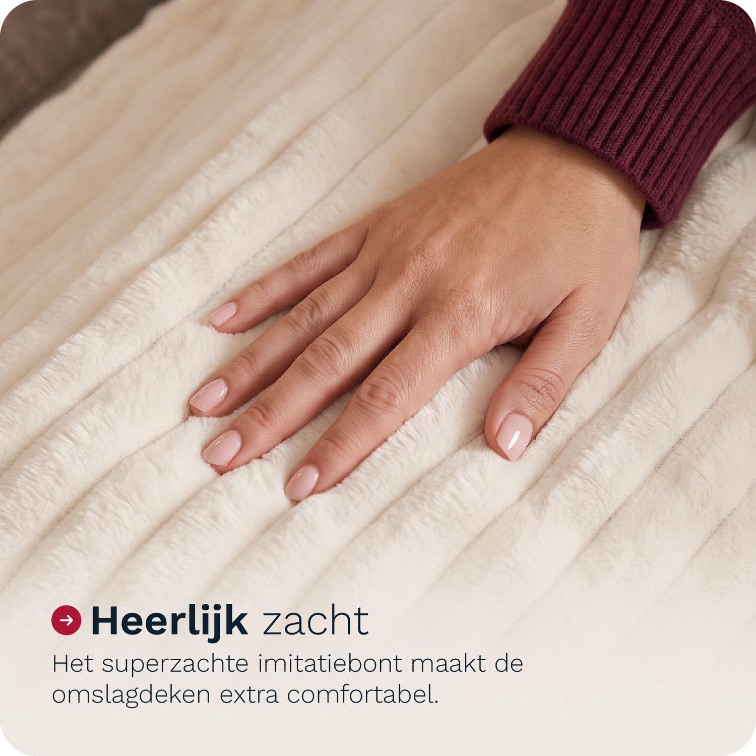 Inventum HB186W elektrische deken 180x130 cm - Imitatiebond - 1 persoons - Warmtedeken - Omslagdeken - 4 standen - Wit – foto 8