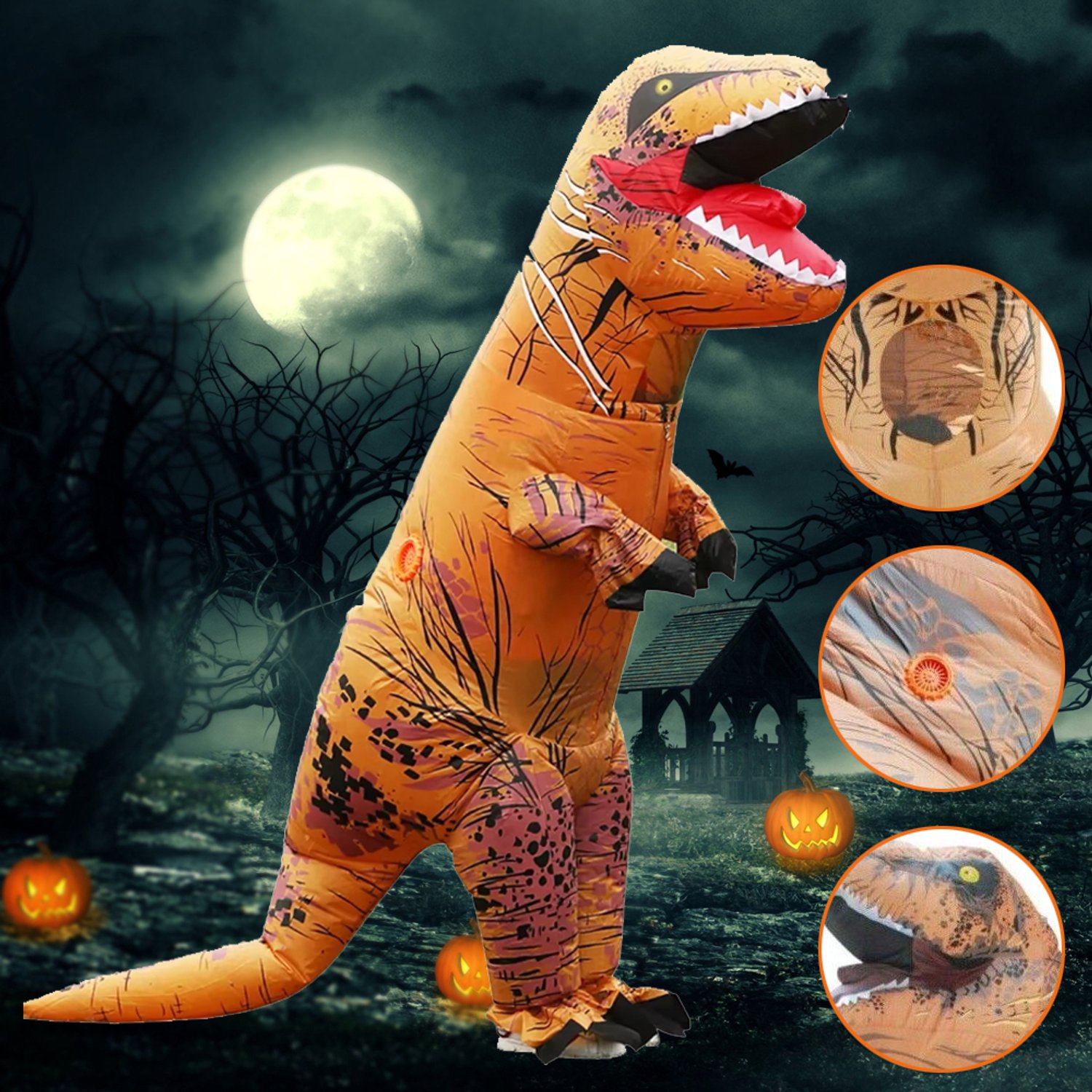 Opblaasbaar T-Rex-Kostuum Voor Volwassenen - Opblaasbare Dinosauruspakken - Dinosaurus-Kostuum Voor Halloween