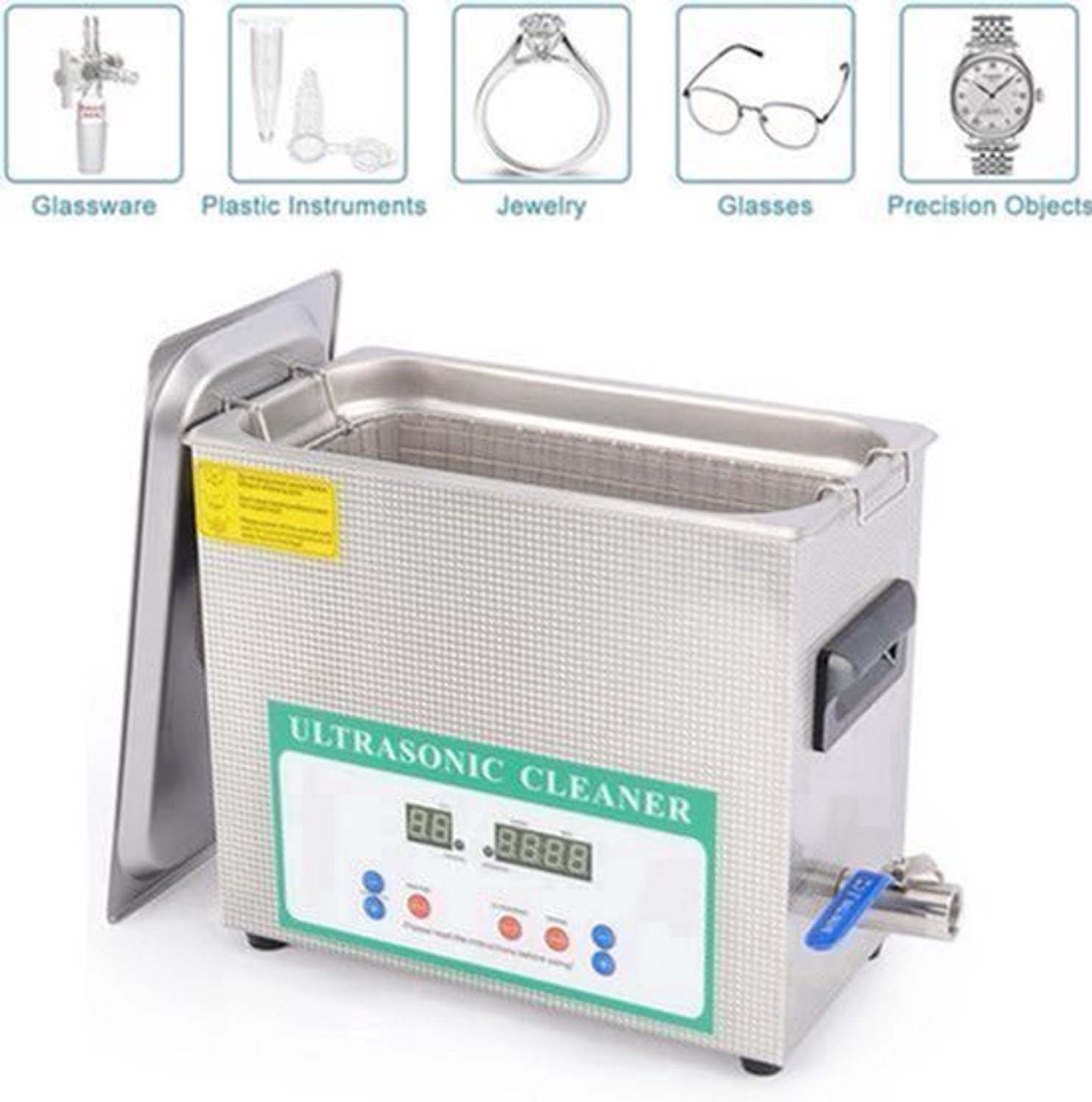 Ultrasone Cleaner – Ultrasoon Reinigingsapparaat – Ultrasoon Reiniger – Ultrasoon Wasmachine – 6,5 Liter – Roestvrijstaal – Instelbare Temperatuur tot 80°C – Digitale Timer en Display
