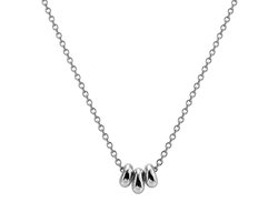 Zilvaré Elina Ketting Dames - 925 Sterling Zilver - Minimalistische Zilveren Ketting met 3 Ringetjes - Fijne Schakelketting