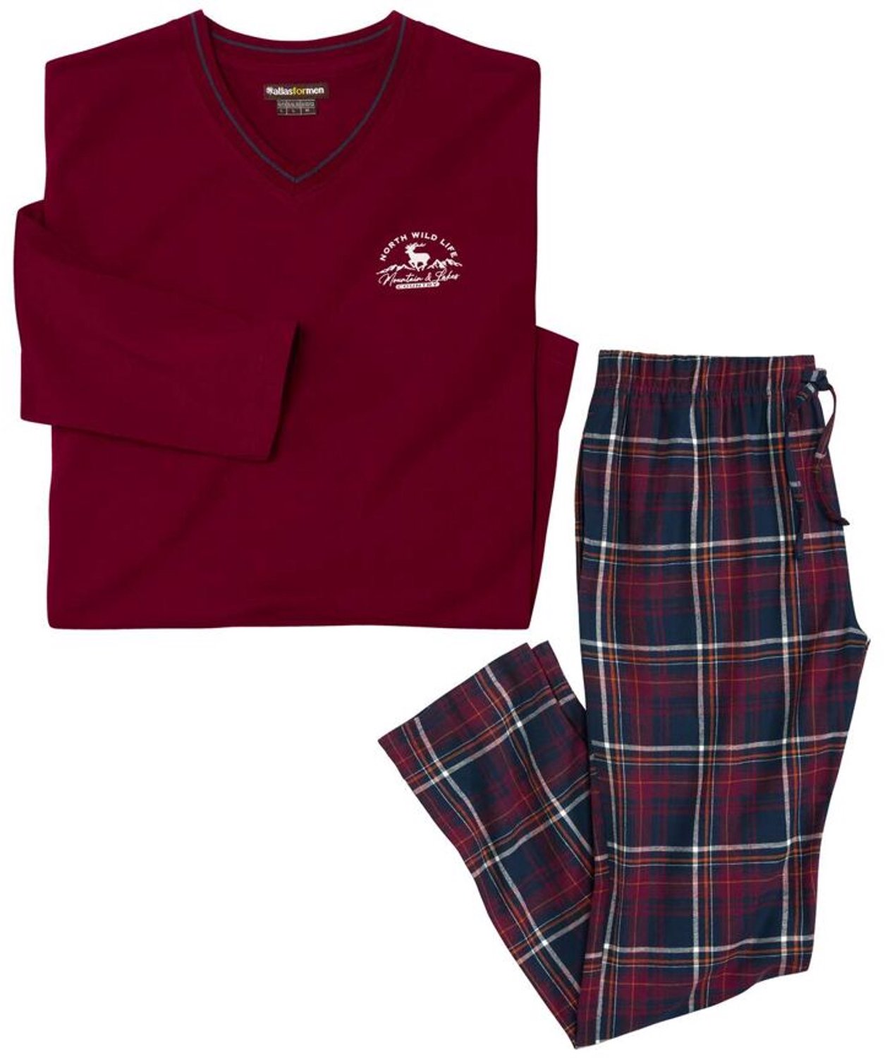 ATLAS FOR MEN - Pyjama van katoen en flanel - Heren - Verkrijgbaar in grote maten - L