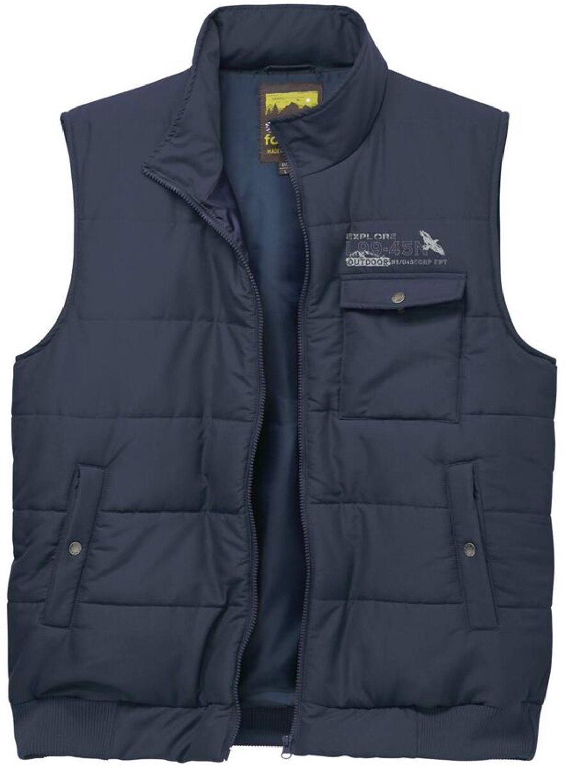 ATLAS FOR MEN Gewatteerde bodywarmer met meerdere zakken Heren Verkrijgbaar in grote maten Blauw