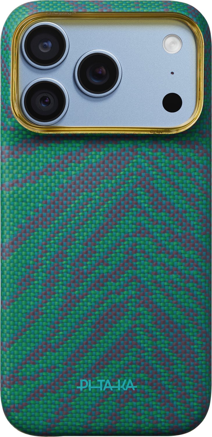 PITAKA Breath of Veins Edge Case voor iPhone 18/17 Pro – Aramidevezel Hoesje – MagSafe – Tidal Blue