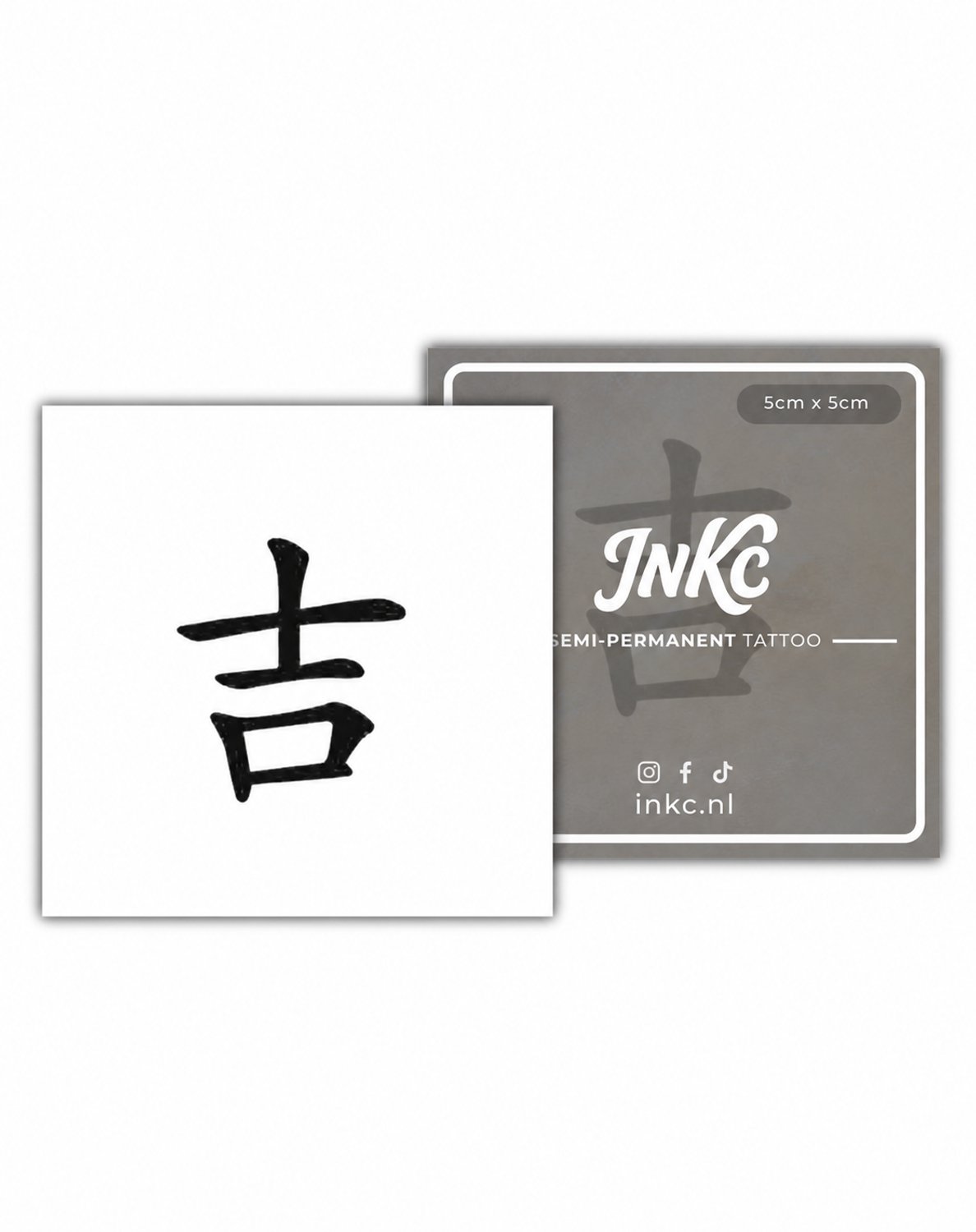 INKC - Tijdelijke Tattoo - Geluk - Nep Tattoo - Plak Tattoos - Blijft tot 2 weken - 5 x 5cm