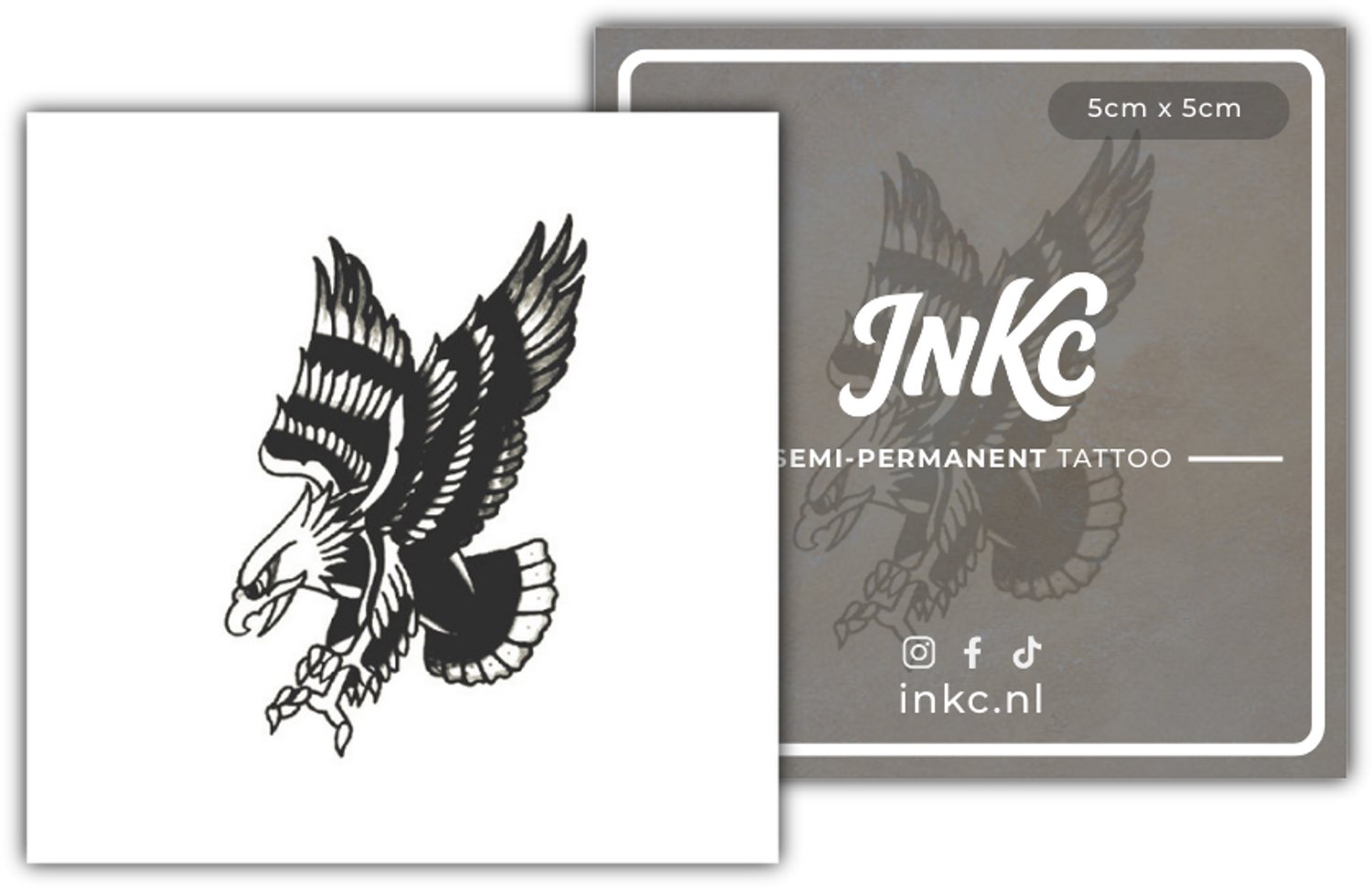 INKC - Tijdelijke Tattoo - Adelaar - Nep Tattoo - Plak Tattoos - Blijft tot 2 weken - 5 x 5cm