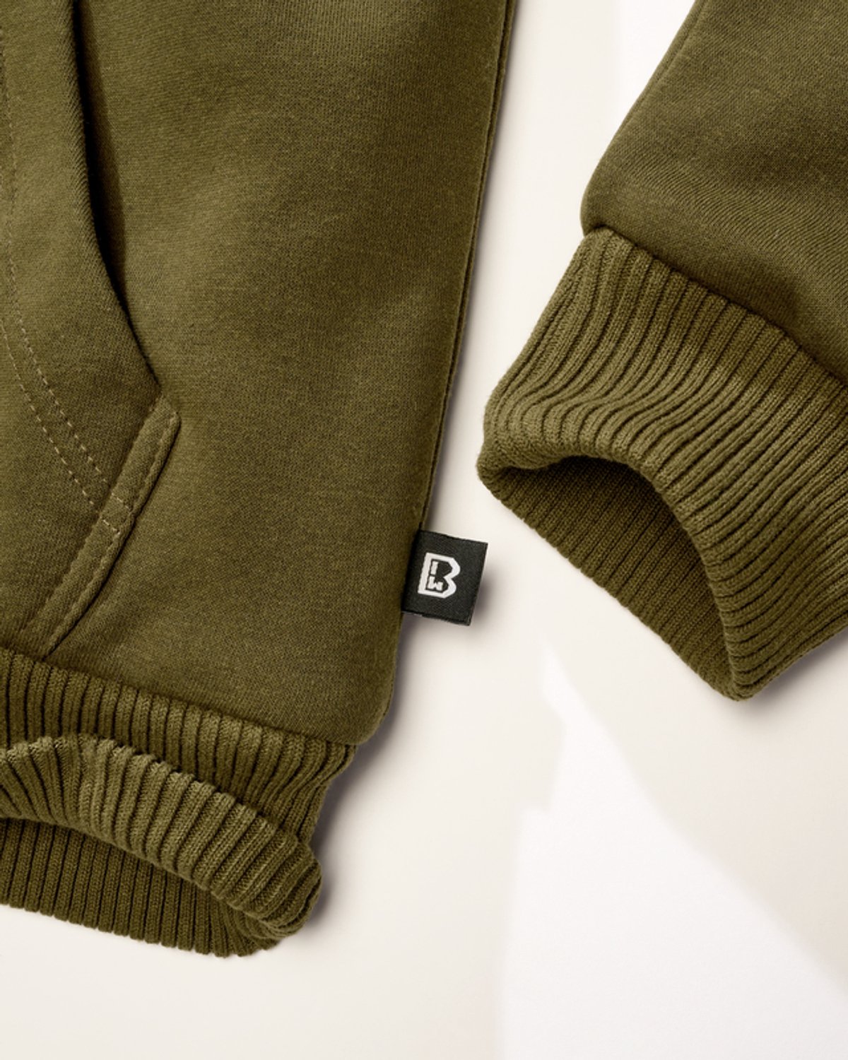 Brandit Sweatjacket Teddylining Heren Trui met capuchon - olijf - M — cadeau in Mode & Accessoires - foto 4