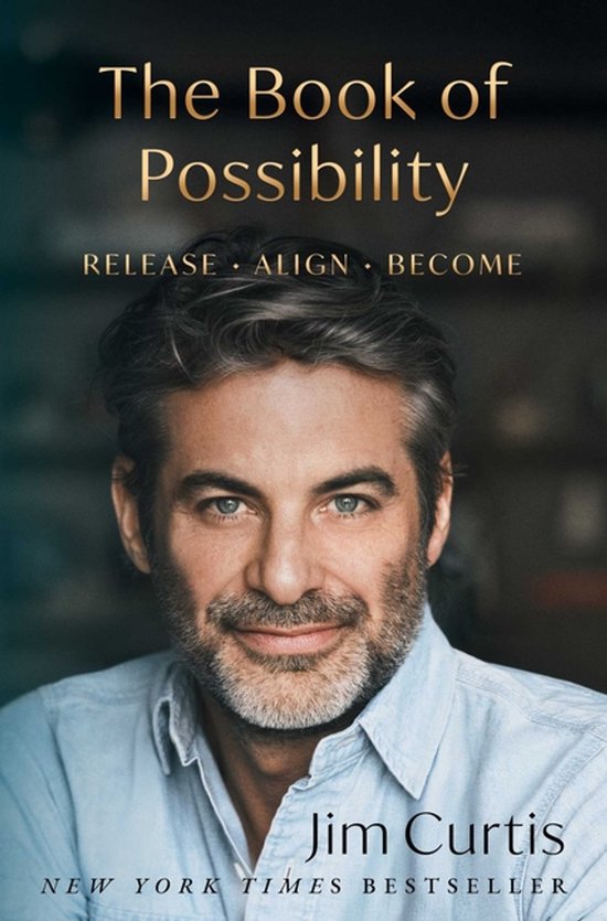 Couverture du livre The Book of Possibility avec un portrait de l'auteur Jim Curtis portant une chemise bleu clair.