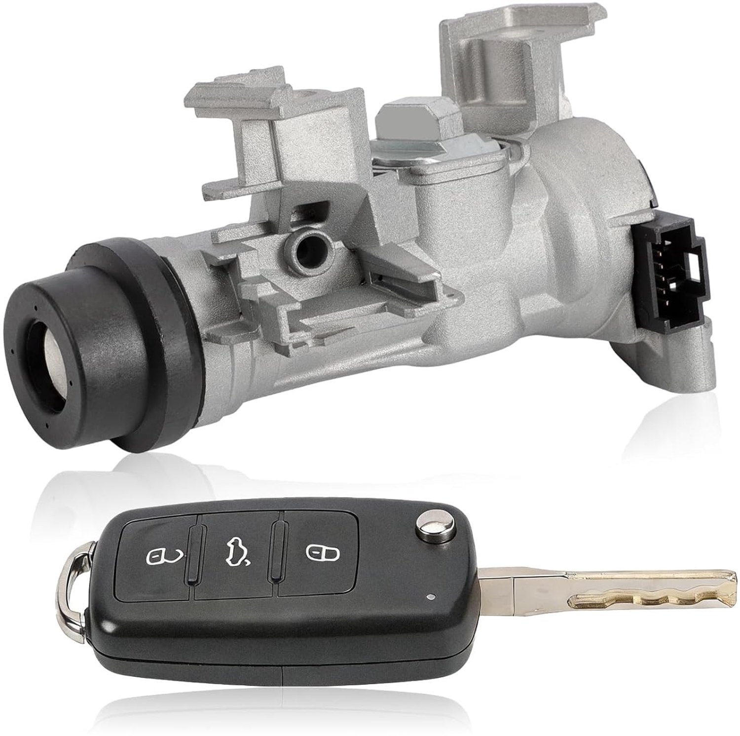 Vergrendelingsschakelaar met afstandsbediening voor Audi A3, Q3, TT, Seat Leon en Volkswagen Golf 5, inclusief stuurvergrendeling en behuizing 1K0905851B 1K0905865