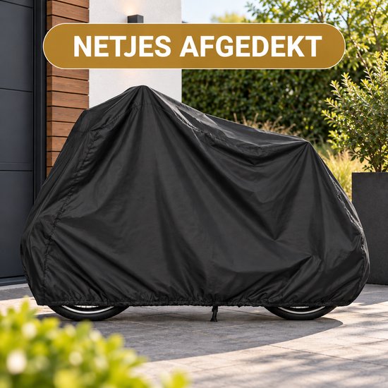 DIVERZA Fietshoes – Fietsbeschermhoes – Waterdicht, Windbestendig & UV-bestendig – 200 × 70 × 110 cm – Zwart — afbeelding 4