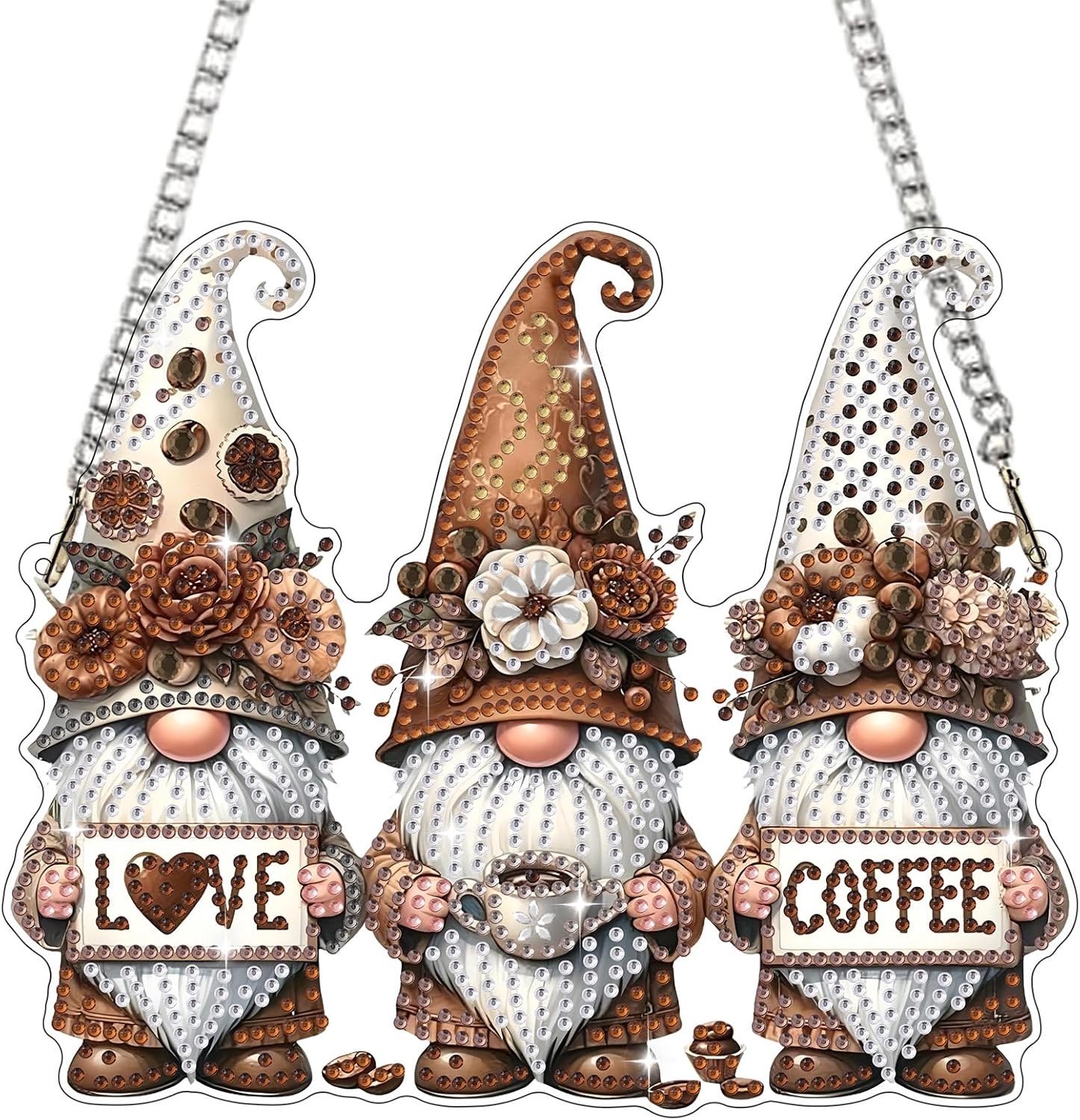 Diamant Schilderen Hanger Gnome Kerst Ornamenten Set voor Volwassenen en Kinderen met Ketting en Ontwerpen voor Raam en Tuin Decoratie