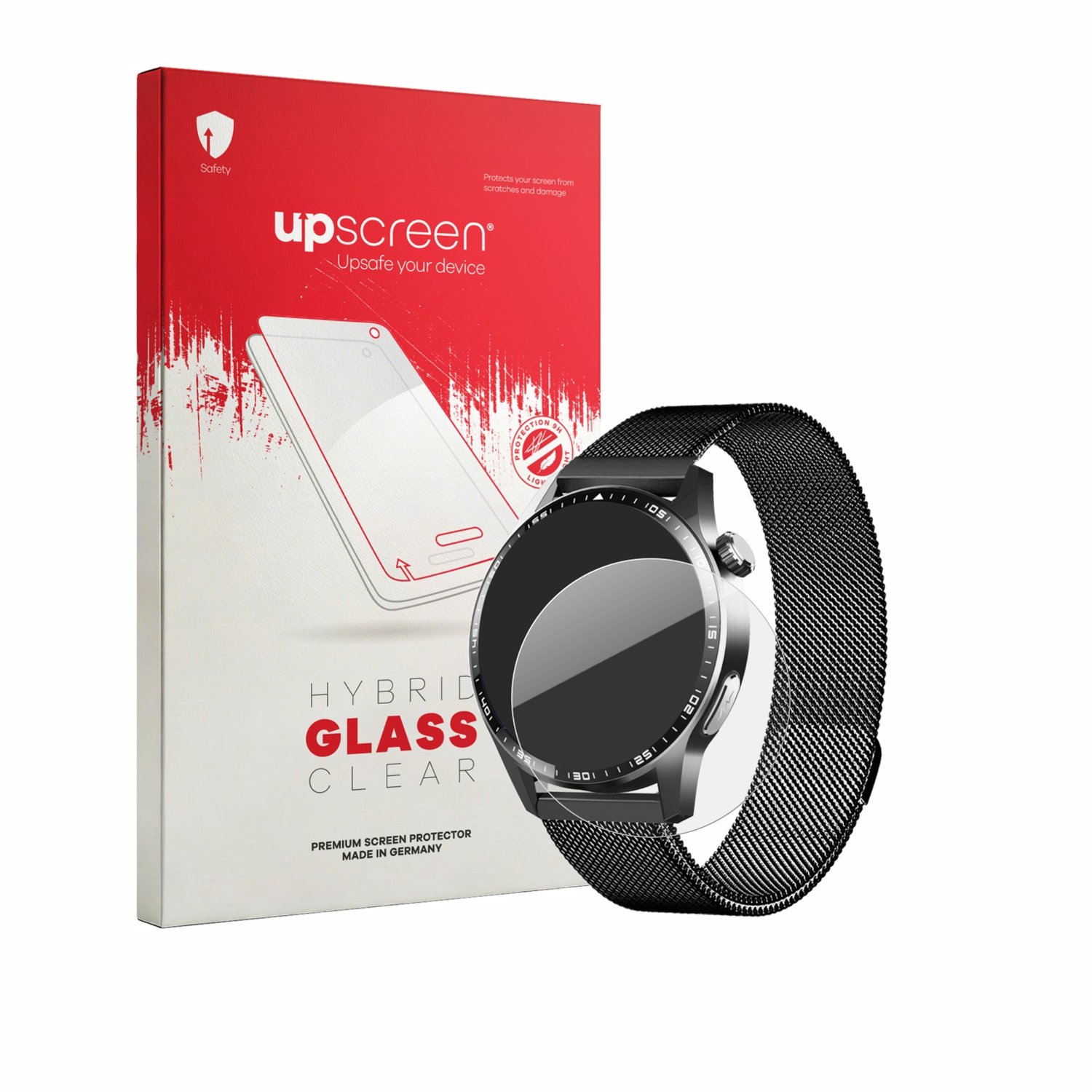 upscreen - Screenprotector voor Mopuea Smartwatch 1.55" - Folie Beschermfolie Beschermglas transparant
