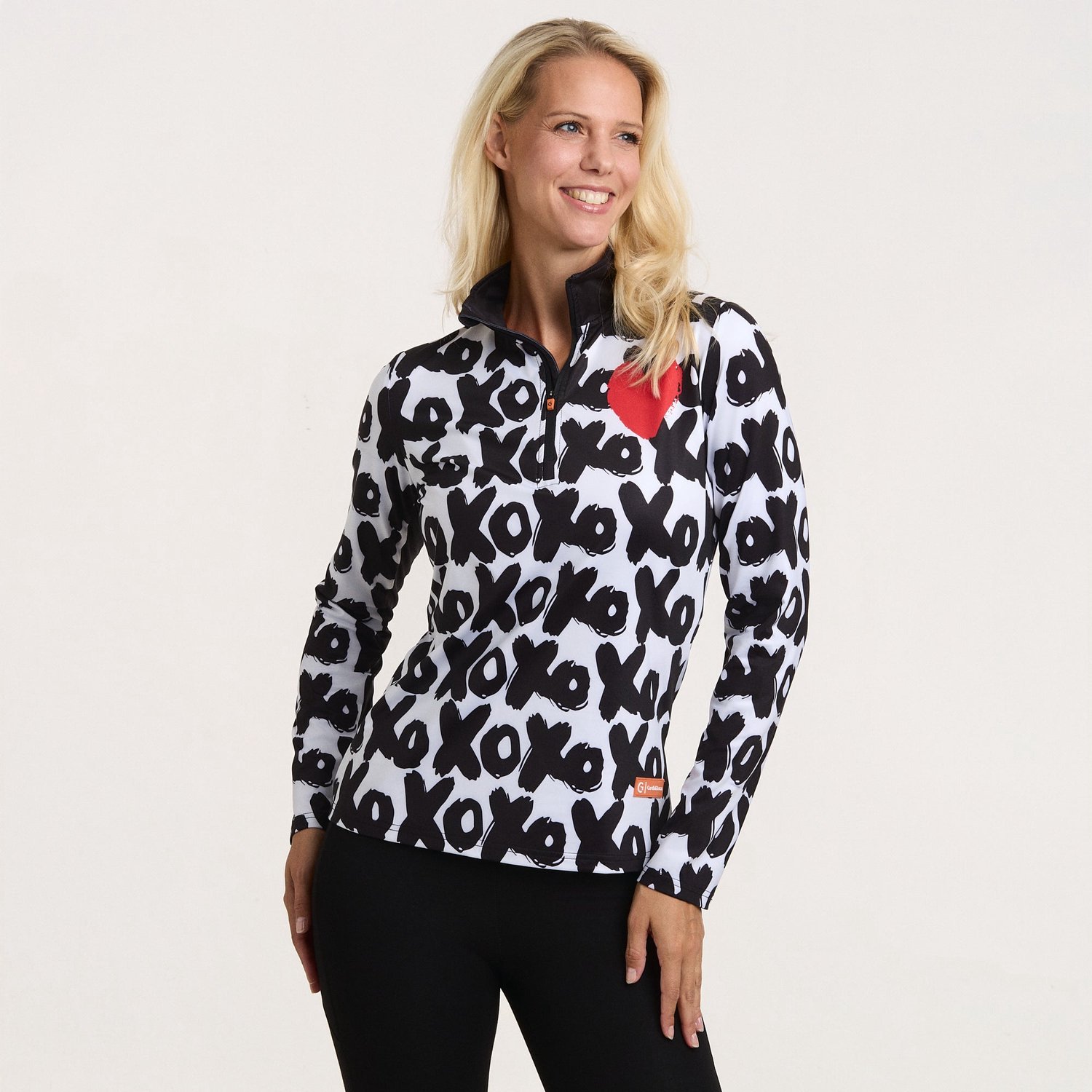 Gareth & Lucas - EVO Skipully XOXO - M - 100% Gerecycled Polyester - Dames - Midlayer Sportshirt - Wintersport