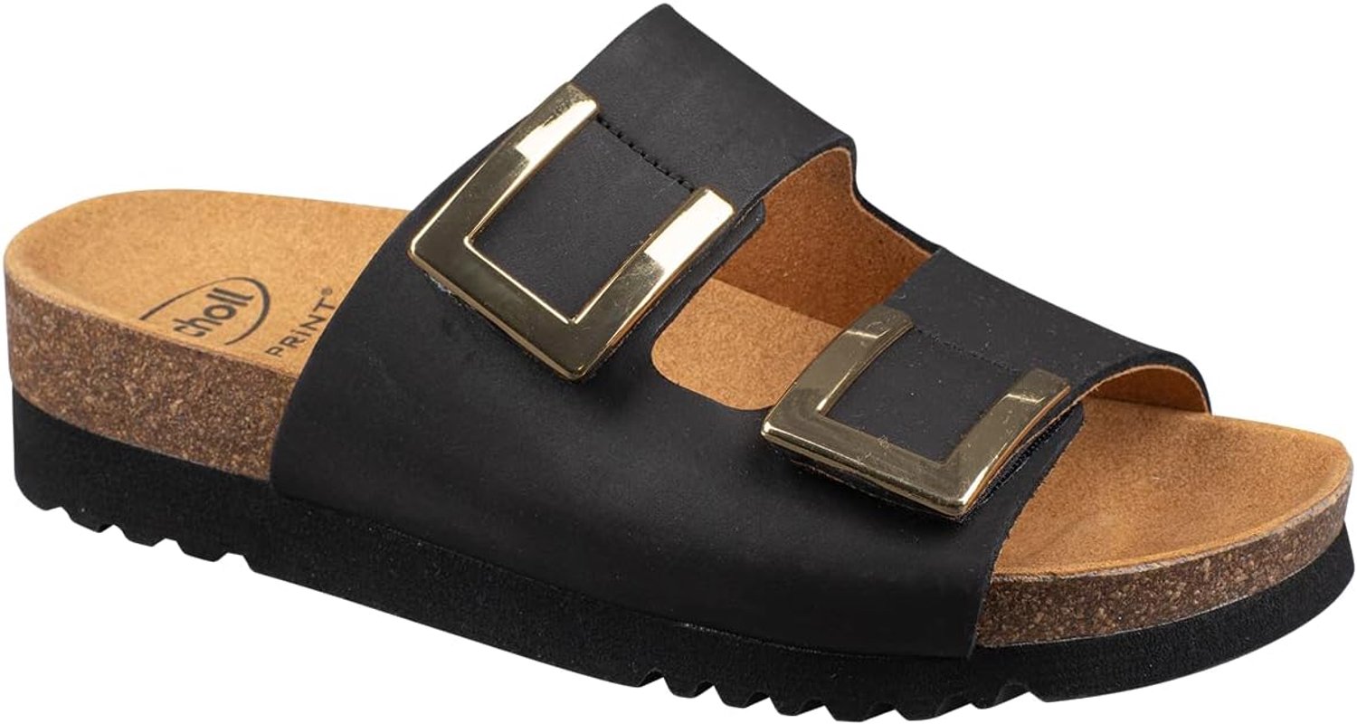 Scholl Monterey 2 Dames Sandalen met Strass Nubuck Zwart