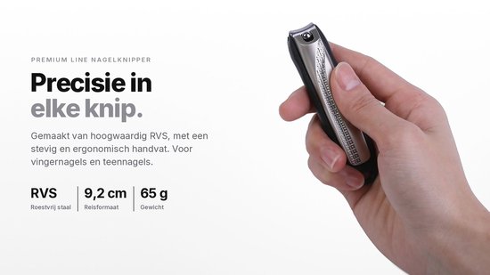Viamart® Premium Line - Nagelknipper met Vijl en Opvangbakje - RVS - Voor Vingernagels en Teennagels - 9,2 cm - Titanium