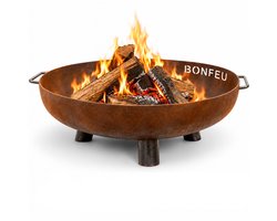 BonFeu BonBowl Plus Vuurschaal 80 cm - Vuurschaal voor Buiten - Cortenstaal 3 mm - Op Poten
