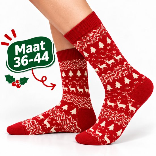 Sokken - 1 Paar Kerstsokken - Christmas Socks - Christmas Gift - Vrolijk Sokken - Kleurrijke Sokken - Maat 37-44