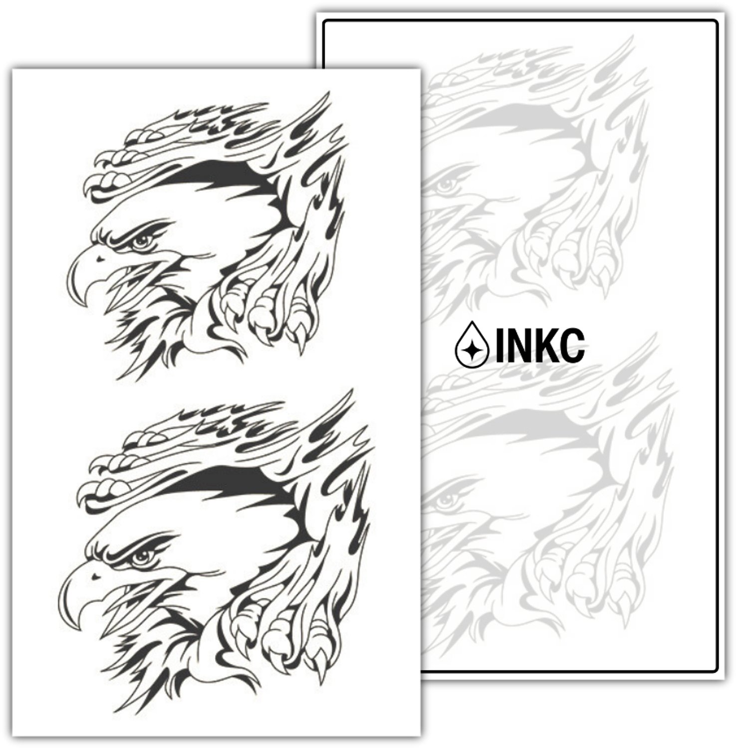 INKC - Tijdelijke Tattoo - Adelaarspoot - Nep Tattoo - Plak Tattoos - Blijft tot 2 weken - 11 x 18cm