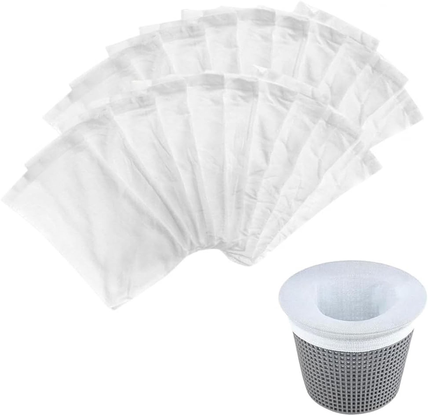 Set van 20 Herbruikbare Skimmer Sokken voor Zwembaden en Vijvers, Ideaal voor het Verwijderen van Vuil en Bladeren, Perfecte Filterinzet voor Schone Waterkwaliteit