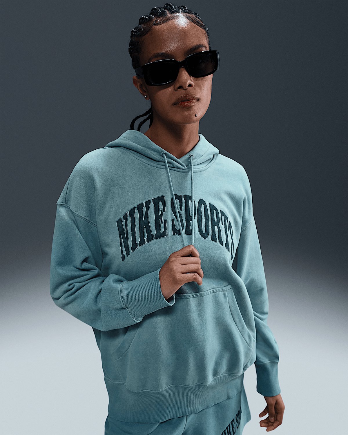 Nike Sportswear Phoenix Fleece Oversized hoodie – Smokey Phoenix Fleece Lifestyle Dames Trui voor Vrouwen Blauw