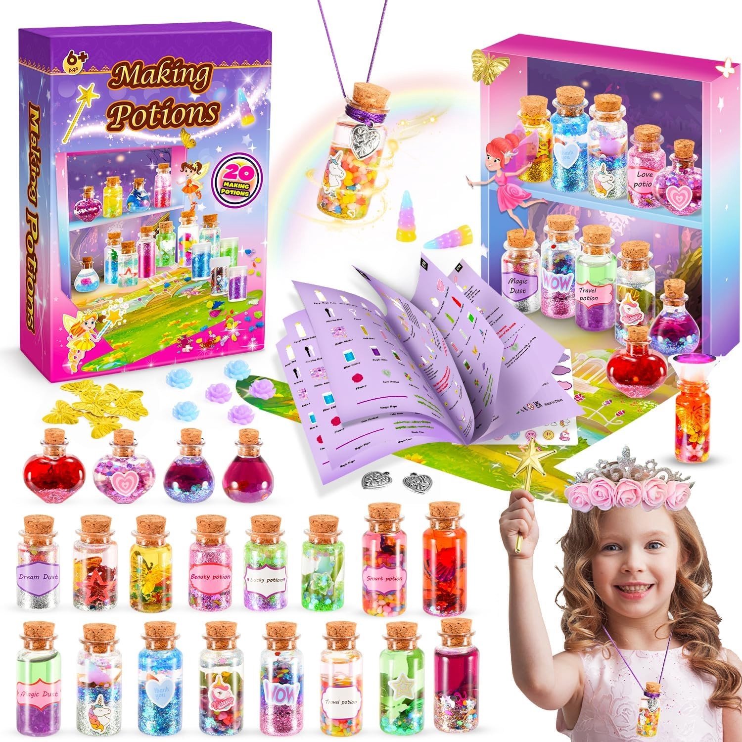 Knutselset voor Meisjes - Meerkleurig - Geschikt voor 6 tot 12 Jaar - Creatieve Toverdrankjes Set