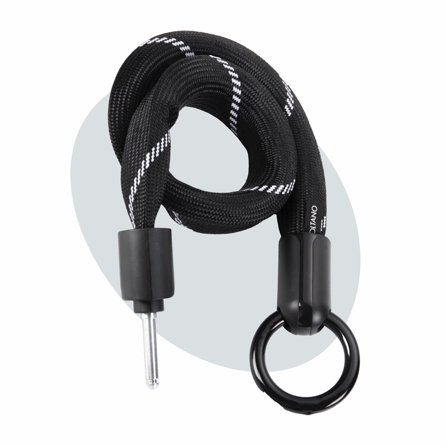 Voltano Insteekketting – 100 CM – Zwart - 8 MM Gehard Staal - Polyester Beschermhoes - Geschikt voor Stadsfiets / E-bike
