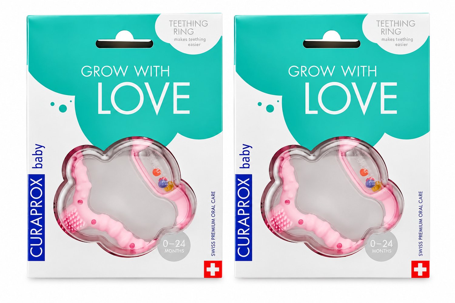 2 x Curaprox Bijtring - Roze - Voordeelverpakking