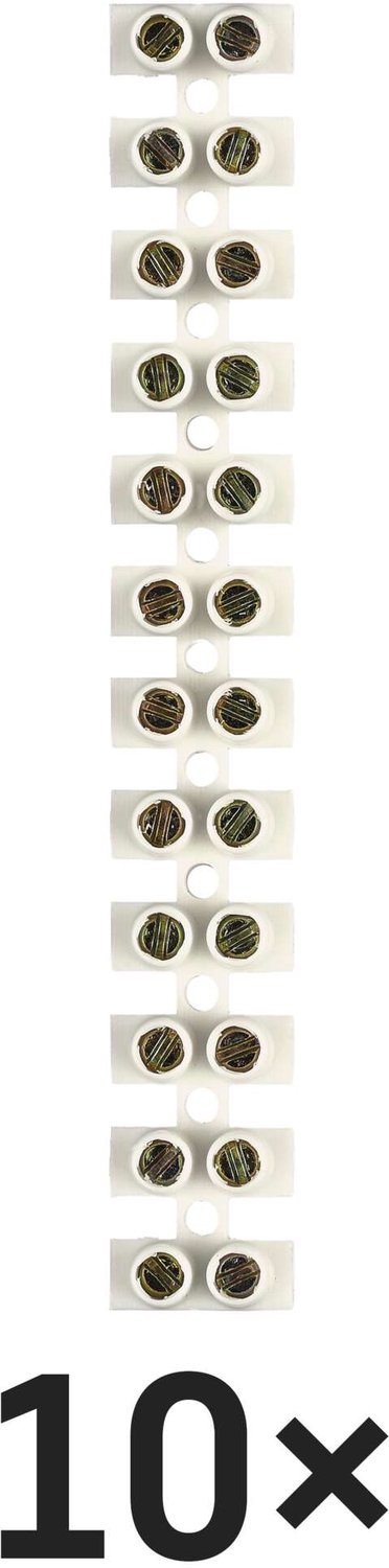 EMOS Schroefklemmenblok 12x 4–6 mm², 450 V, wit, 10 stuks, A4106