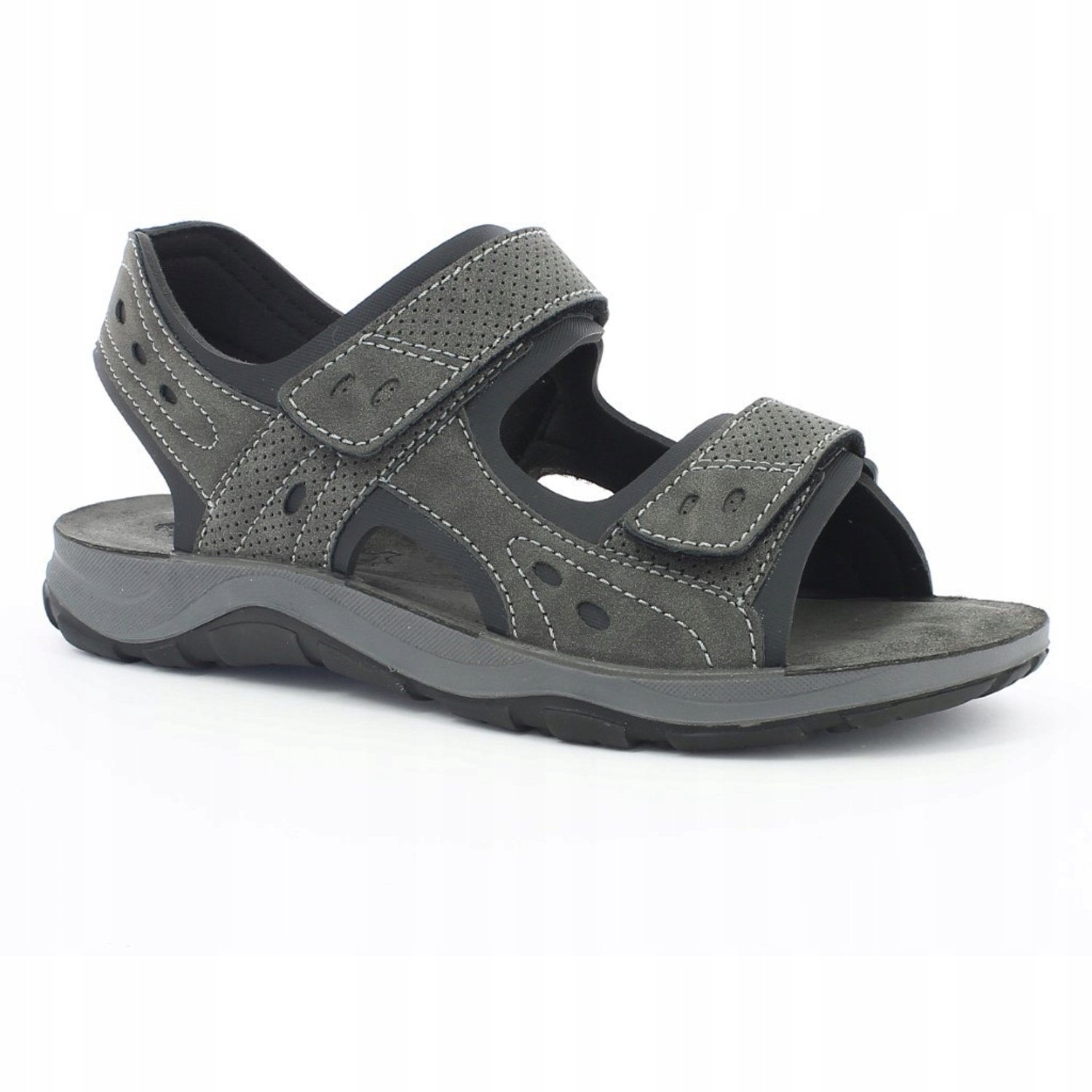 Inblu Heren Sandalen TO08 Comfortabele Leren Binnenzool Grijs