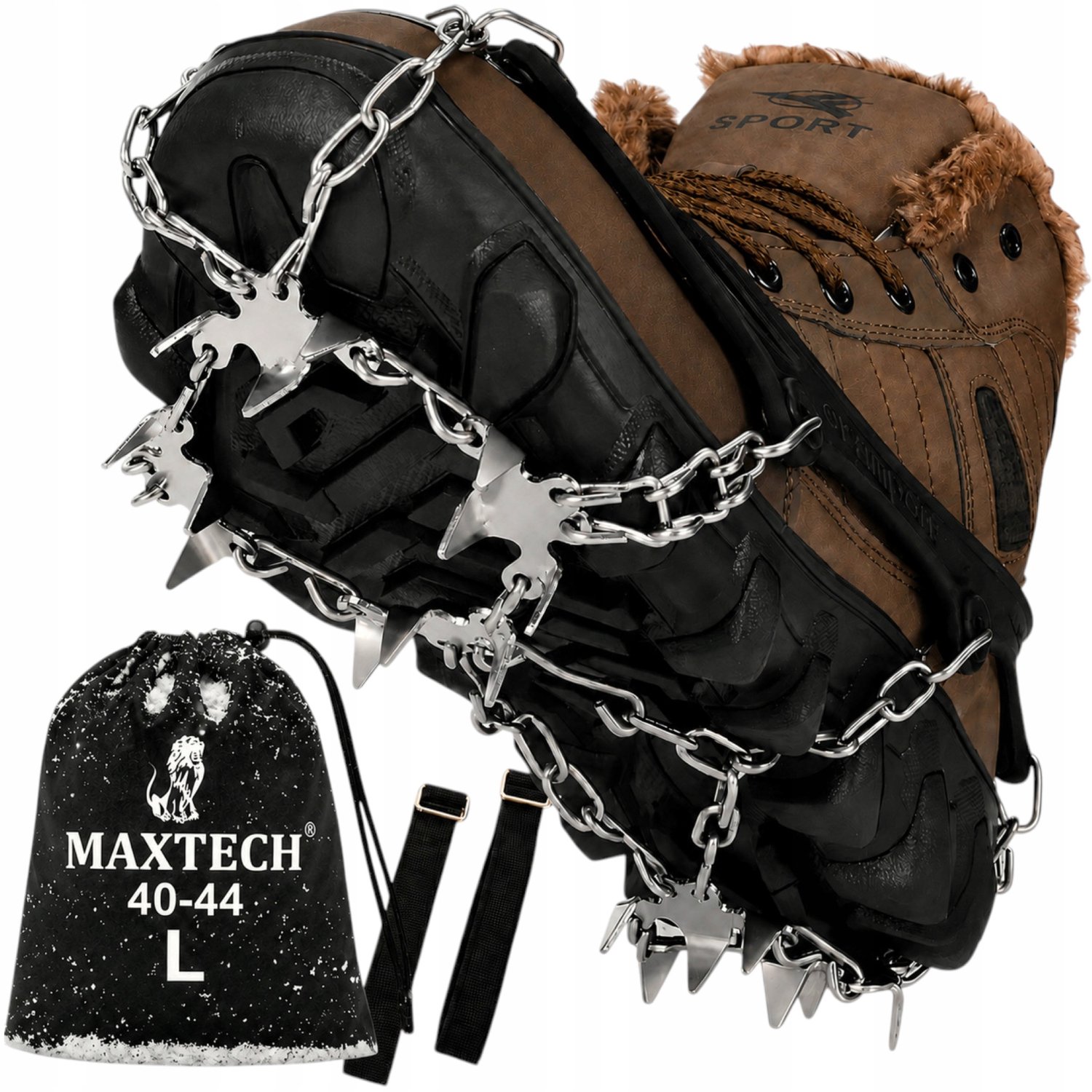 MAXTECH Raczki Turystyczne Antypoślizgowe L 19 Kolców