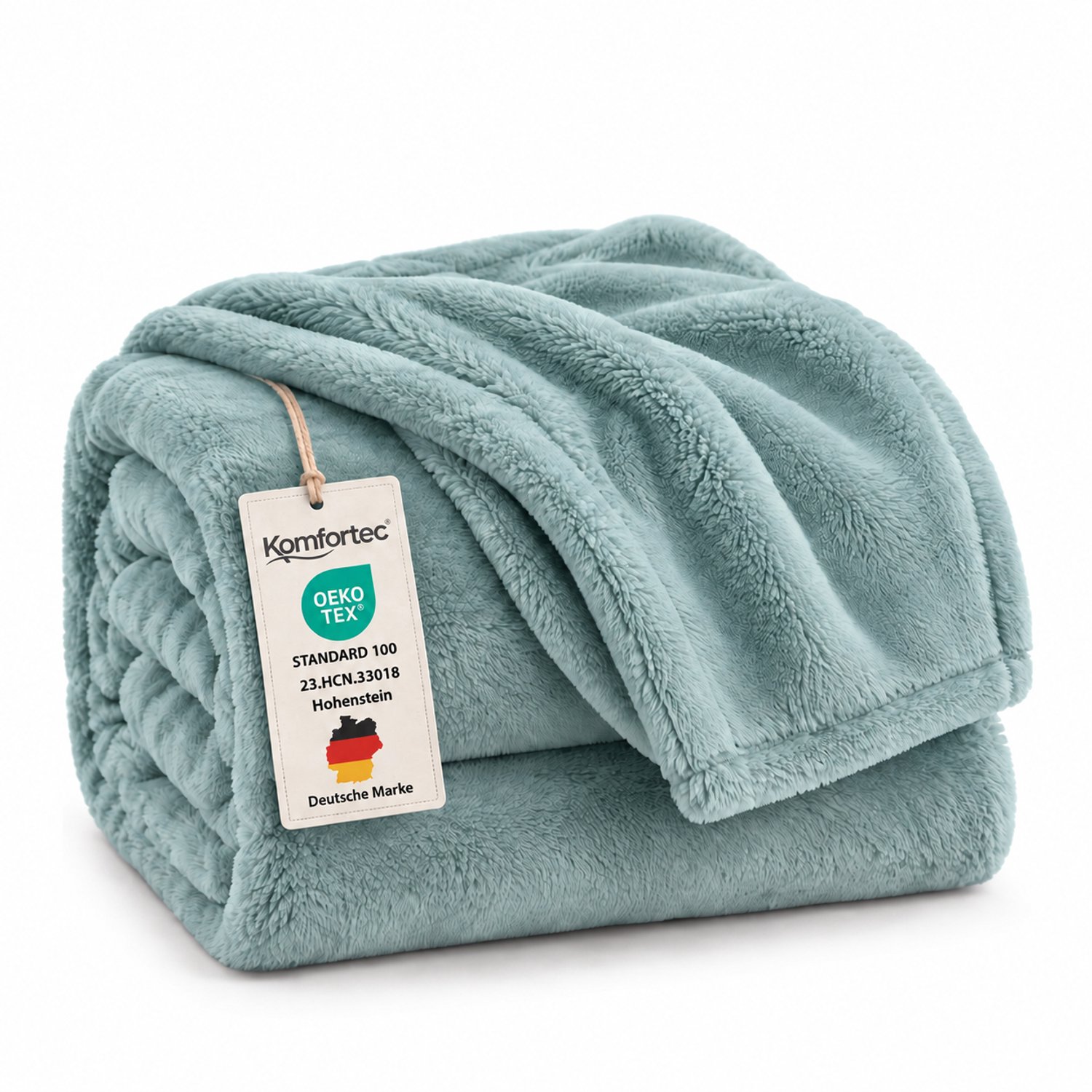 Komfortec Fleece Deken - Met kasjmier gevoel - Plaid - Fleece Plaid - Fleece Dekens - Fleece Deken 150x200 cm – Super Zacht – Aqua