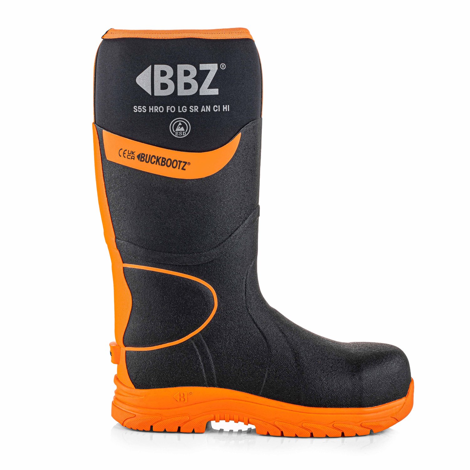 BBZ8000 BK OR Safety Wellington Boot | Black HI Vis Orange | Werkschoen maat 37