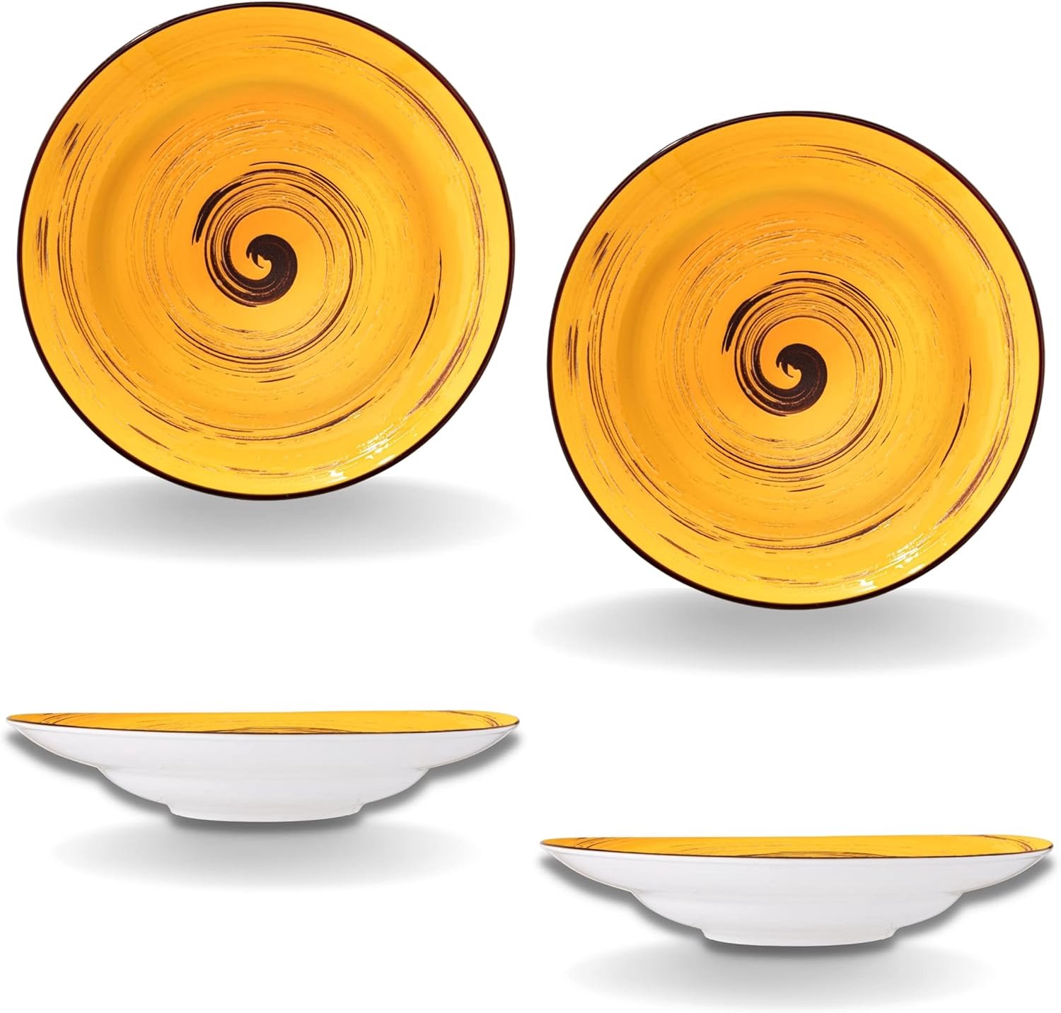 Wilmax Diep bord 25,5 cm Geel Porselein Duo WL-669427/A2