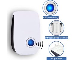 4-Pack Ultrasone Ongedierte Verjager - Pest Reject - Muizenverjager - Vliegenverjager - Muggenstekker - Geen Chemicaliën of Gif - Ook Voor Geaarde Stopcontacten