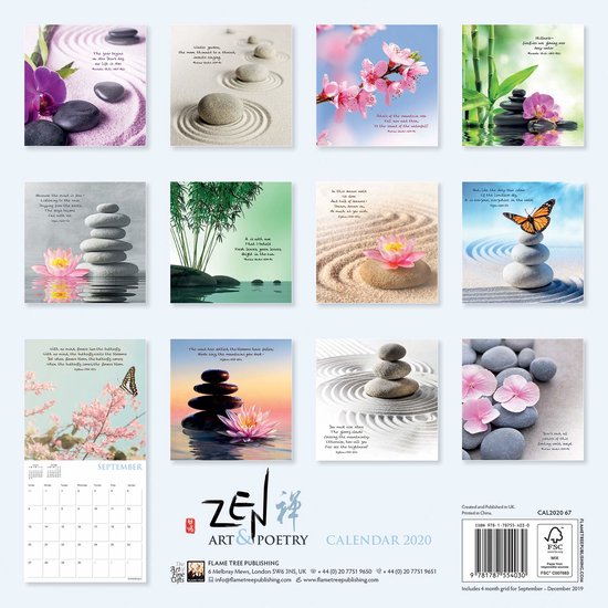 Zen Art & Poetry Wall Calendar 2020 (Art Calendar) 9781787554030