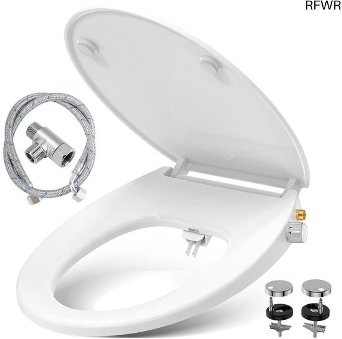 RFWR® Ovale softclose-toiletbril met bidet - Universele zelfreinigende toiletbril