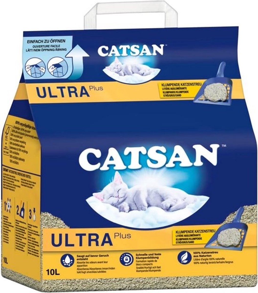 Extra absorberende kattenbakvulling klontvormend - Zeer economisch - Geur- en vochtbinding - 2x 10 Liter