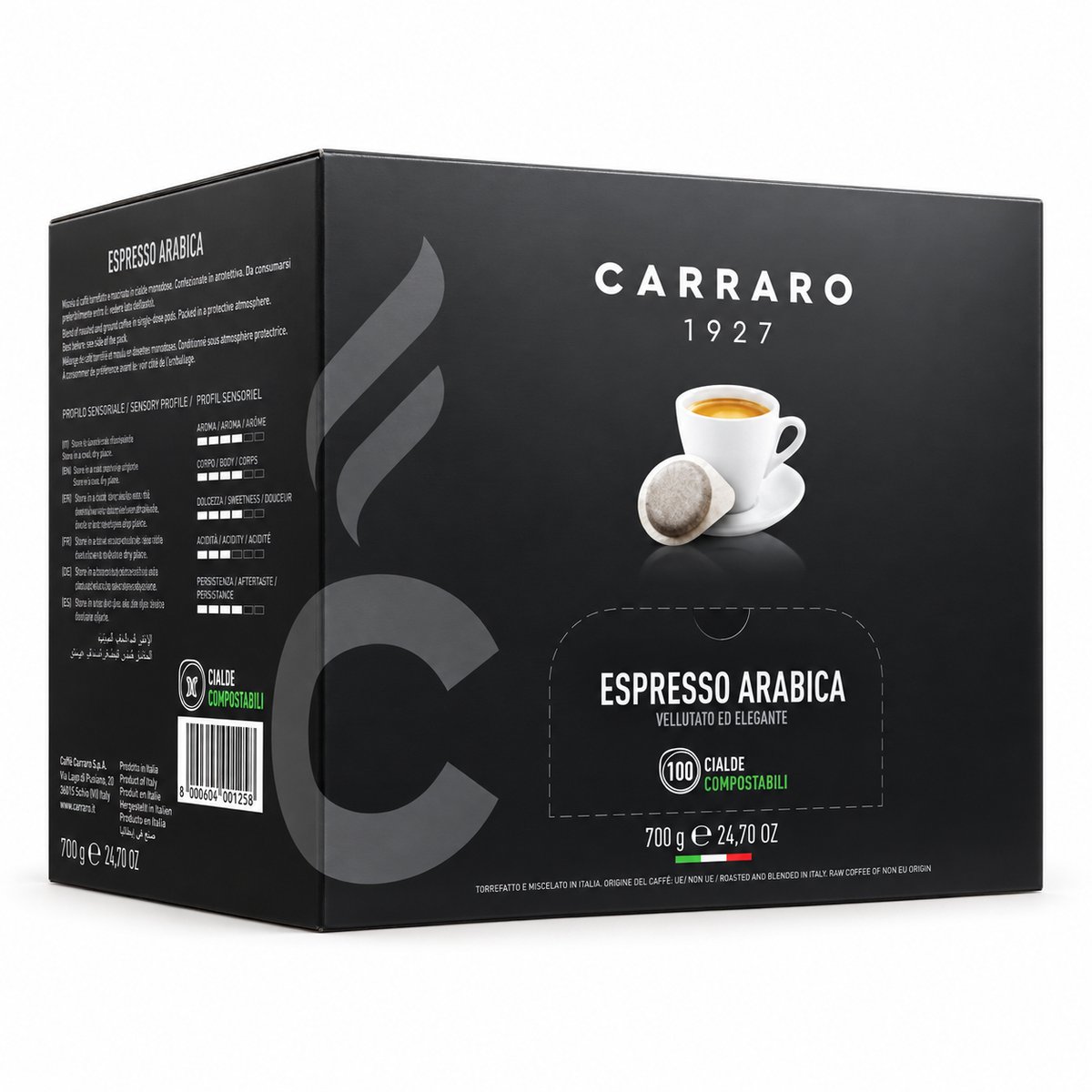 Caffe Carraro - Espresso Arabica 100 stuks (2 x 50) - ESE Koffiepads
